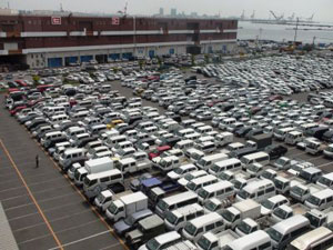 Japanese car auction parking lot