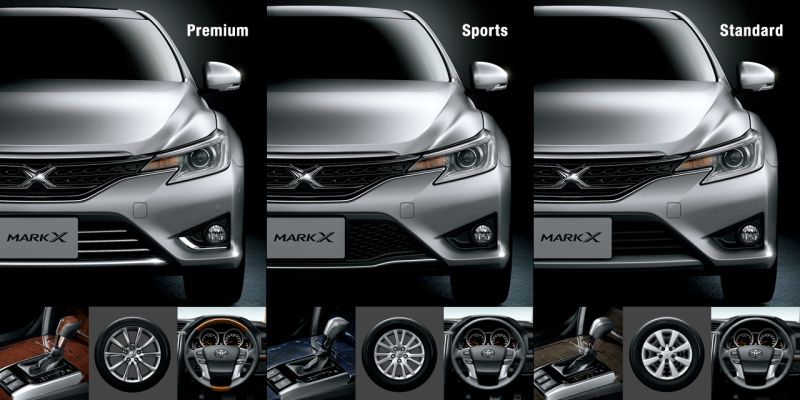 Toyota Mark X import line up standard premium sports