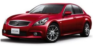 V36 Skyline sedan red