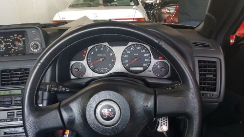 2000 Nissan Skyline R34 GTR V Spec 2 silver VSpec II steering wheel
