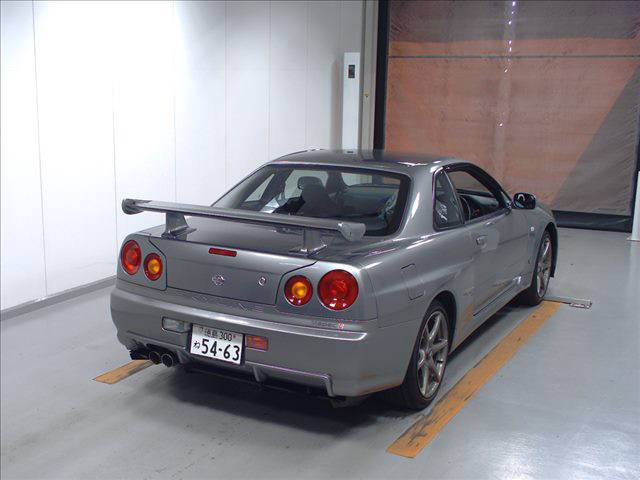 2000 Nissan Skyline R34 GTR V Spec 2 silver auction rear 2