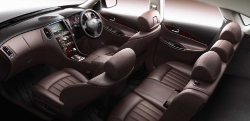 Nissan Skyline Crossover interior burgundy leather