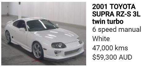 2001 TOYOTA Supra twin turbo 6 speed white