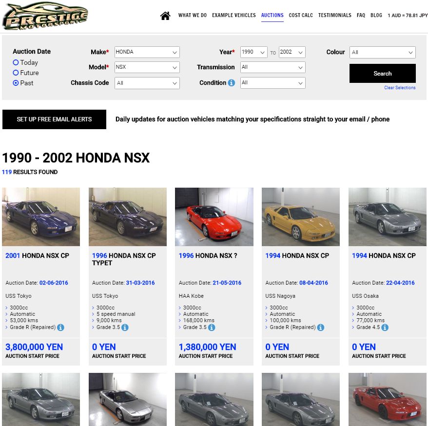 Japan Auction Car Online Search