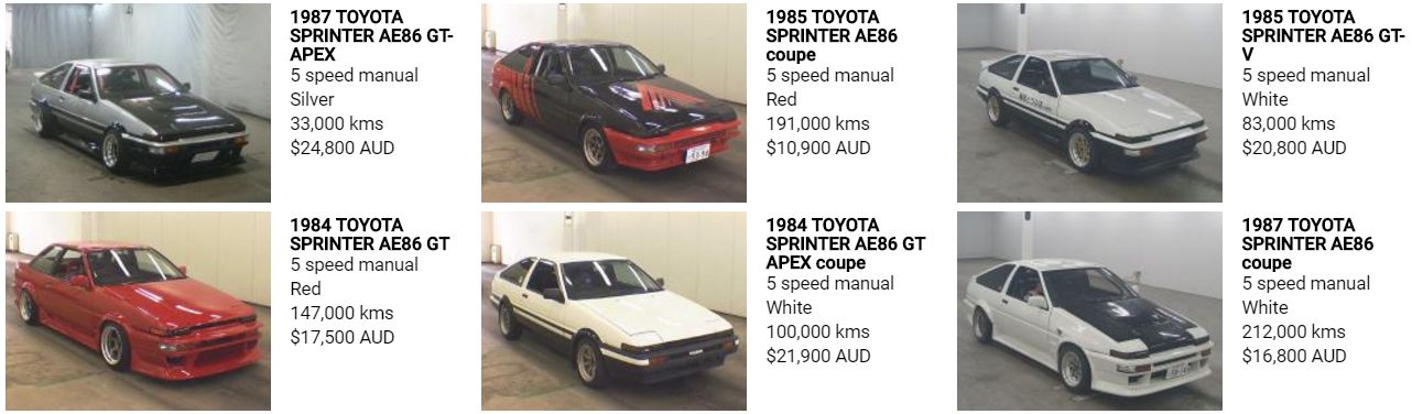 AE86 Sprinter 6 examples