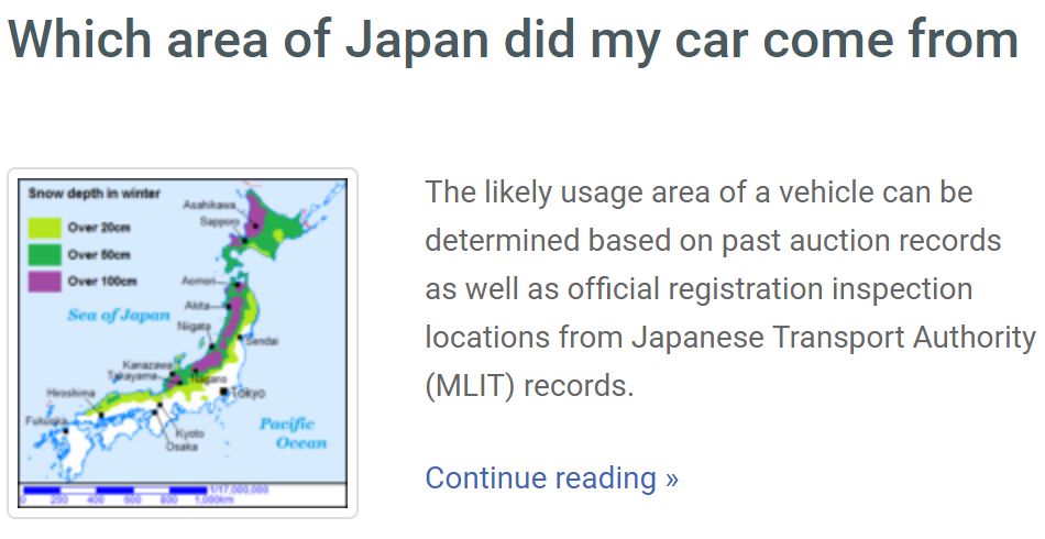 area japan car history