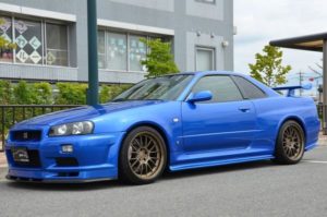 2000 R34 GTR in Bayside Blue at Global Auto Osaka3