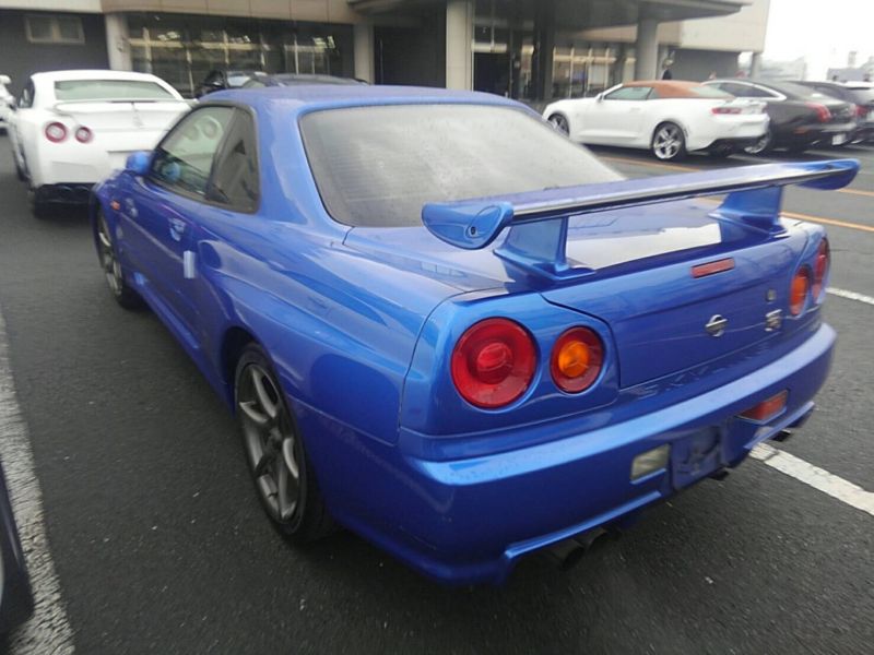 1999 Nissan Skyline R34 GT-R VSpec TV2 Bayside Blue left rear