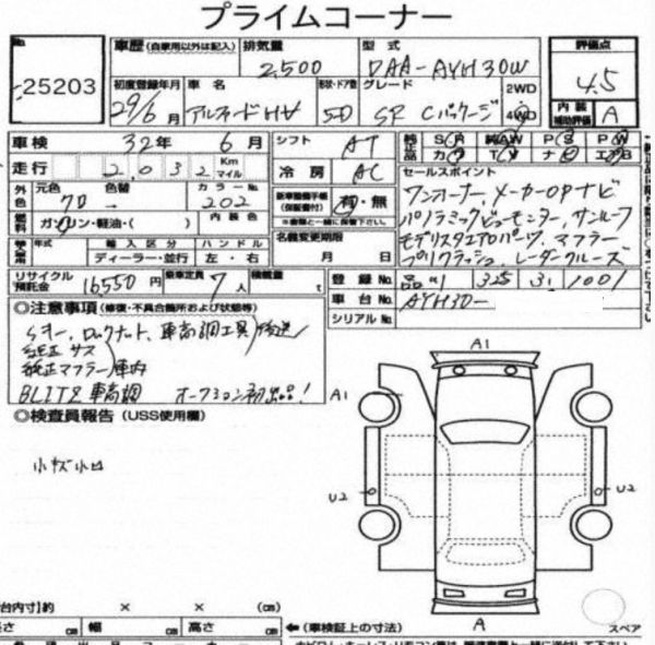 2017 Toyota Alphard Hybrid SR C Package auction report