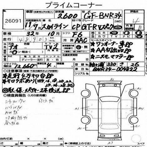 1999 Nissan Skyline R34 GTR VSpec blue auction report