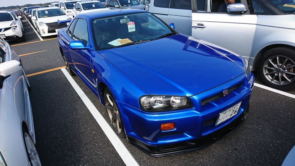 1999 Nissan Skyline R34 GTR VSpec blue right front