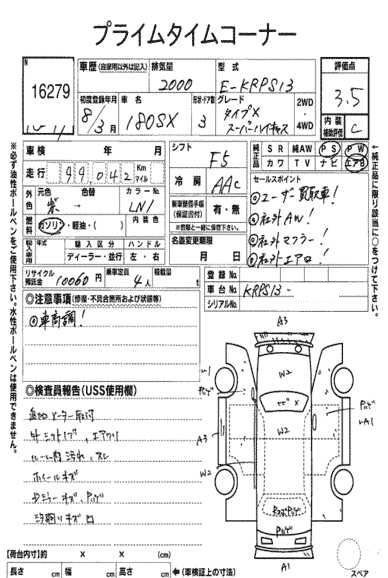 1996 Nissan 180SX Type X Super HICAS Auction report