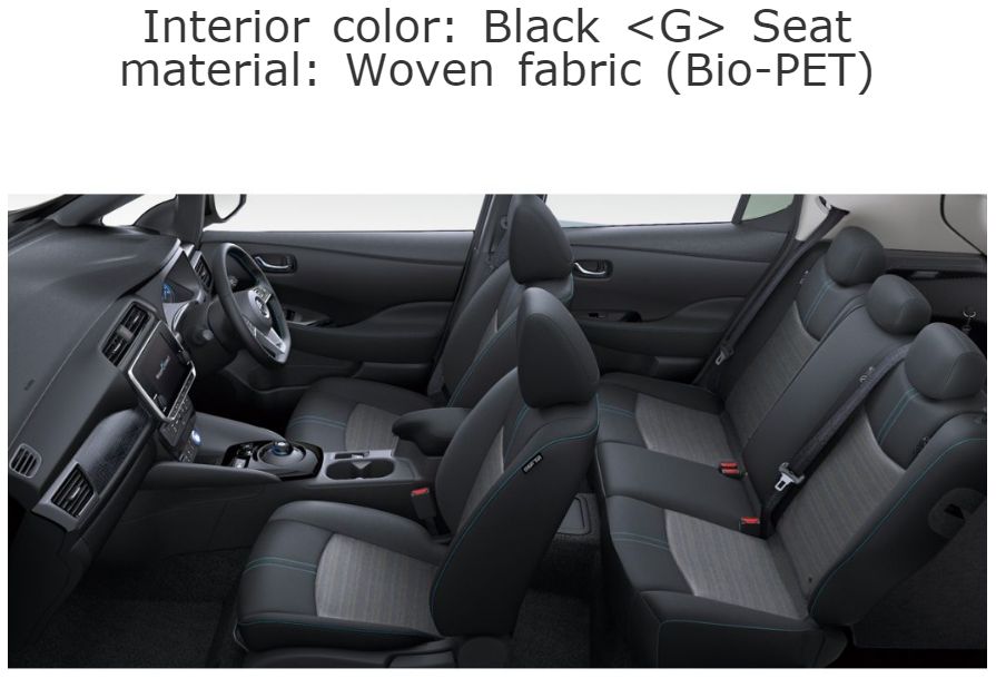 Leaf 62kWh import cloth interior 1