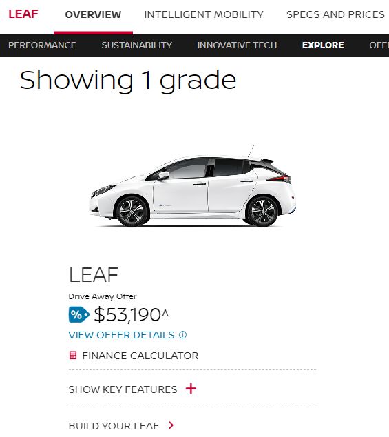 Nissan Leaf 40kWh price