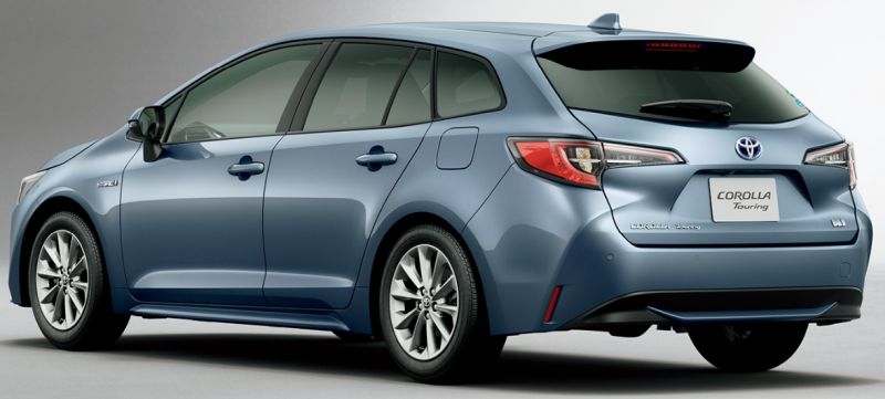 Toyota Corolla Touring hybrid import blue rear