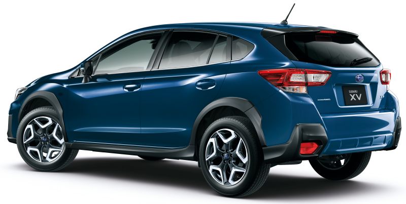 Import Subaru XV hybrid to Australia dark blue rear