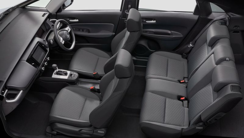 Honda Fit hybrid import eHEV Basic seat layout