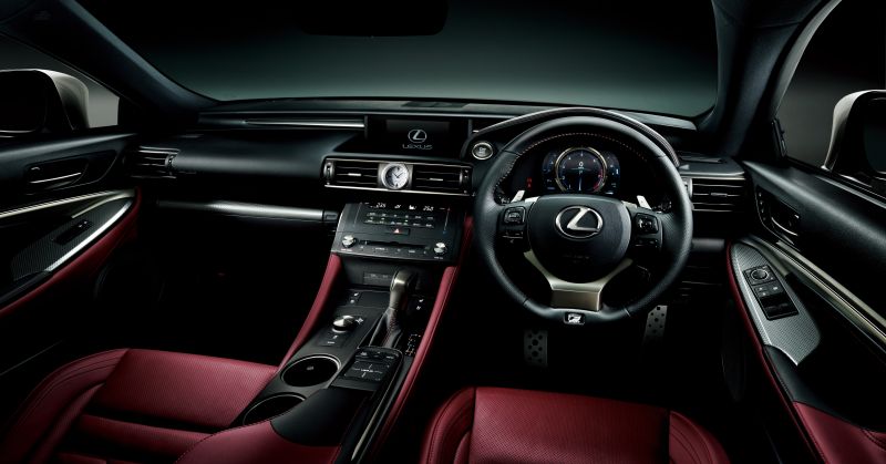 Lexus RC 300h hybrid F Sport interior dashboard