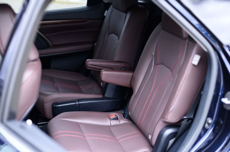 Lexus RX 450h hybrid brown interior rear seat Japan