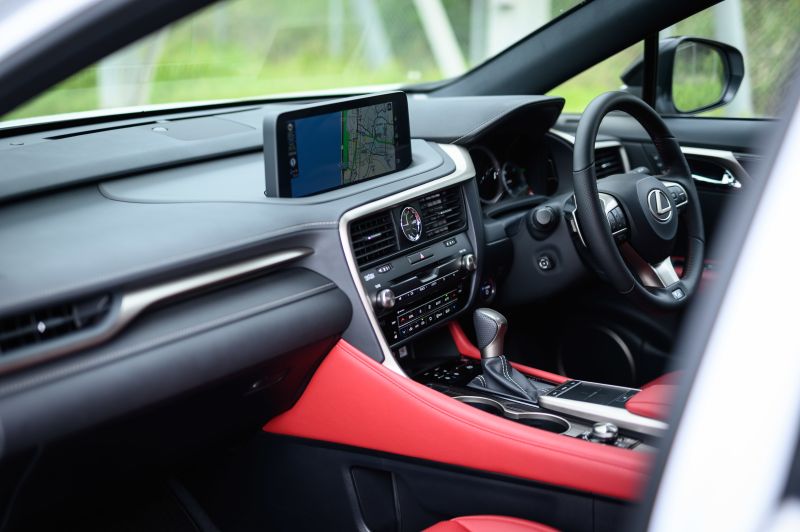 Lexus RX 450h hybrid red interior Japan