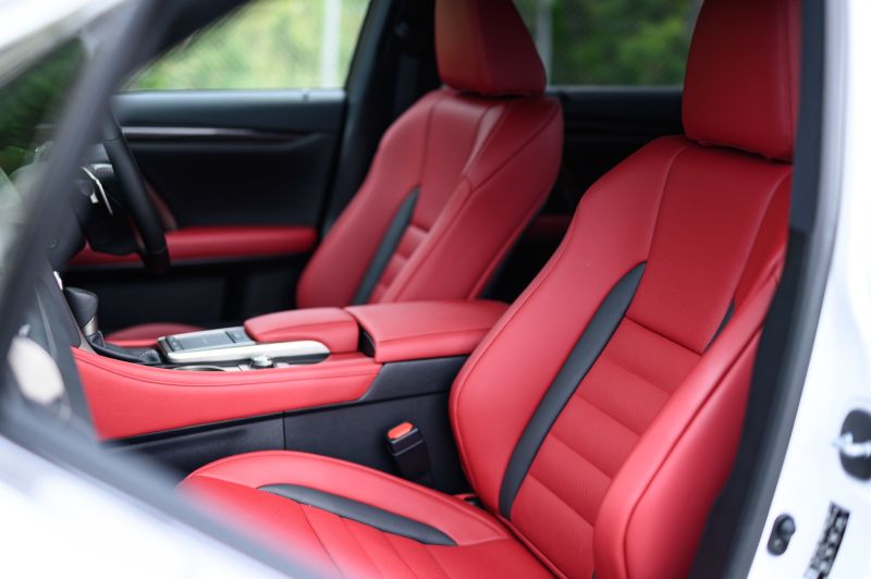 Lexus RX 450h hybrid red interior front seat Japan