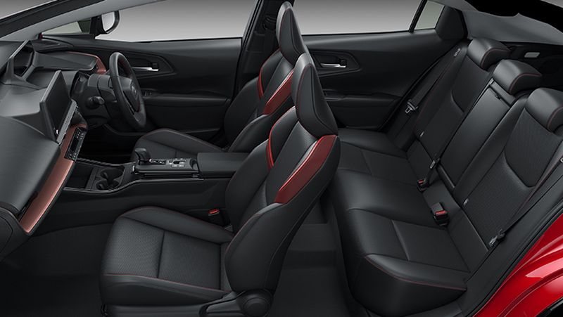 Toyota Prius PHEV Japan interior layout red