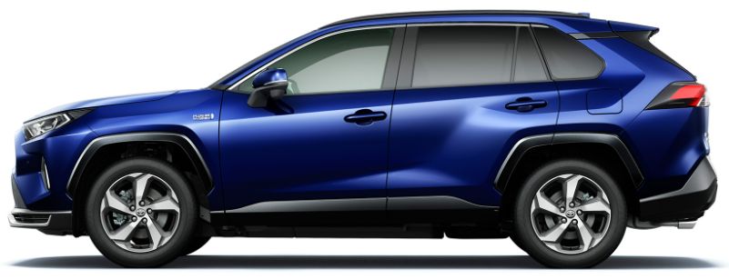 Toyota RAV4 hybrid PHV blue side 2