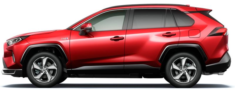 Toyota RAV4 hybrid PHV red side 2