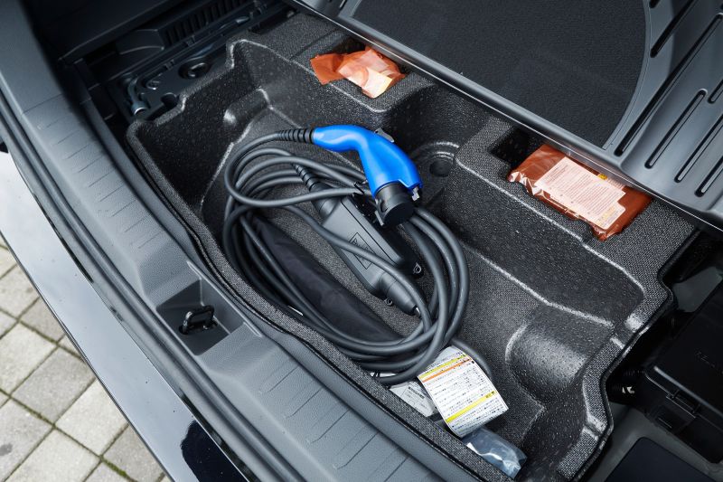 Toyota RAV4 hybrid boot charging cable storage