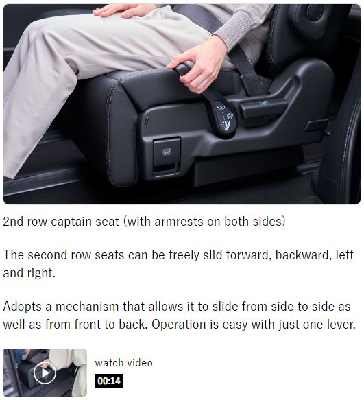 Honda Stepwagn Spada Premium Line 2nd row seat video