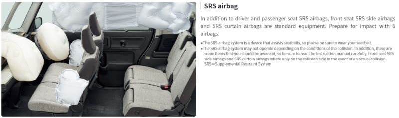Spacia hybrid SRS airbags