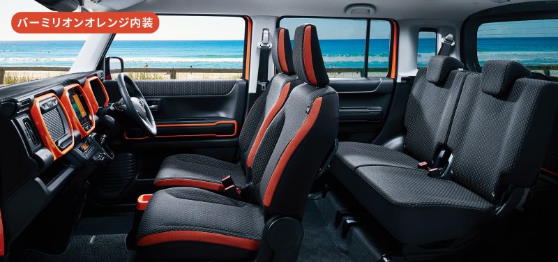 Suzuki Hustler hybrid interior seat layout red
