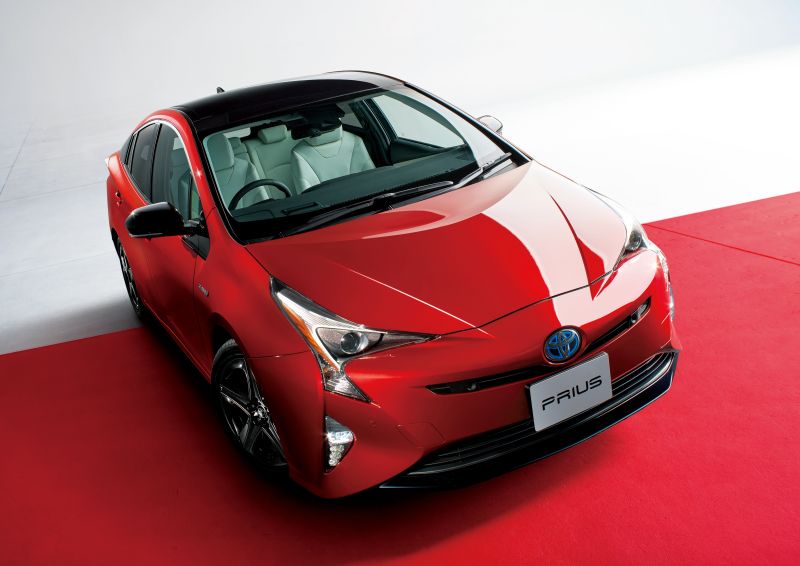 Toyota Prius PHV plug-in hybrid red Japan
