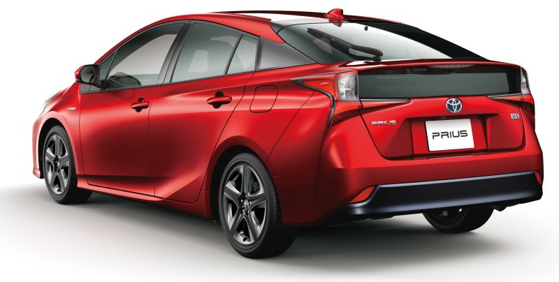 Toyota Prius PHV plug-in hybrid red rear