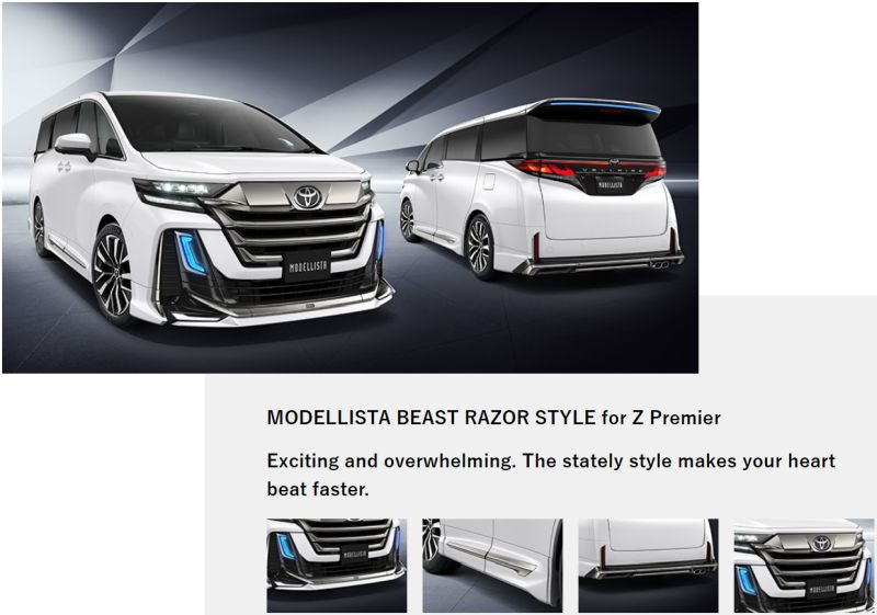 Vellfire import Modellista Beast Razor Style for Z Premier bodykit