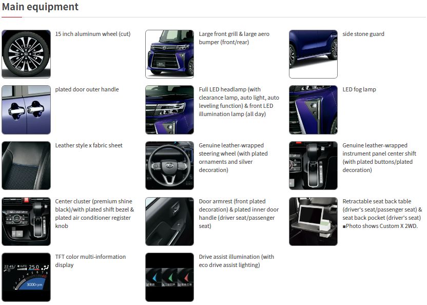 2024 Daihatsu Tanto Custom main equipment