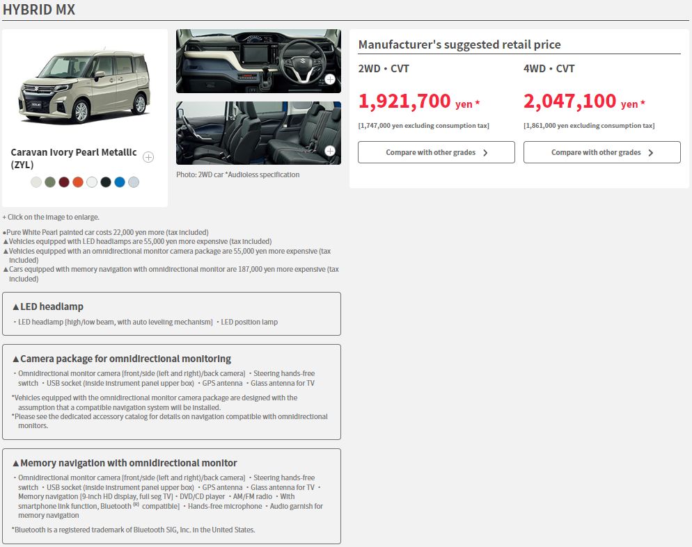 2024 Suzuki Solio hybrid MX price and options