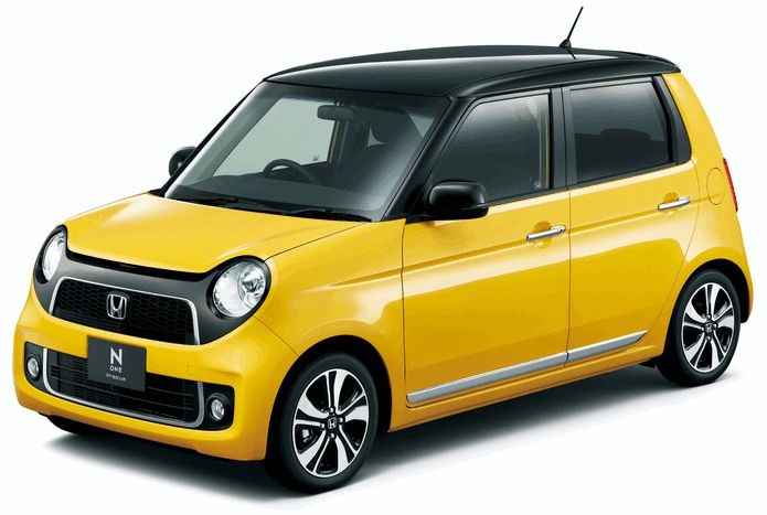 Honda N-One Custom kei car import yellow