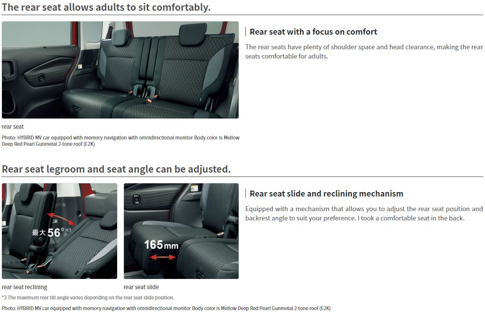 Solio Bandit hybrid Rear seat adjustment