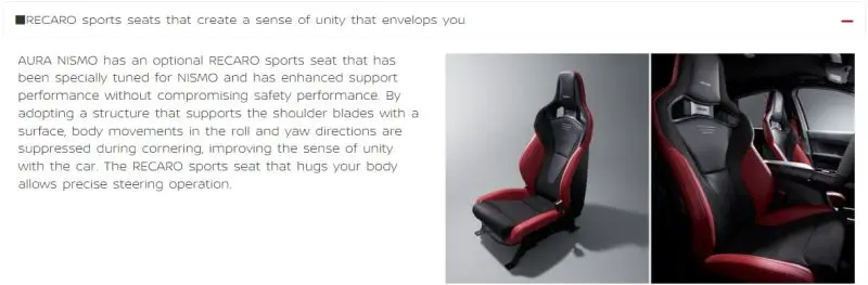 Recaro sports seats